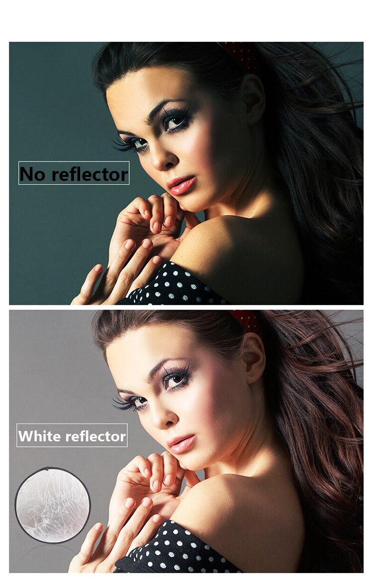 Tycipy 110cm gold-silber-reflektor, tragbares fotolicht, zusammenklappbarer ovaler diffusor-reflektor, lichtfotografie-reflektor, studio
