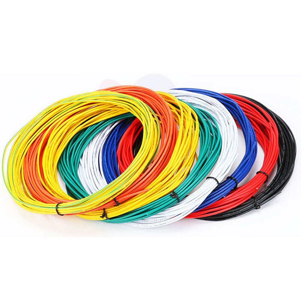 2 storlekar 5/10 meter super flexibel 26 awg pvc isolerad kabel, ledad kabel, diy anslut 10 färger välj