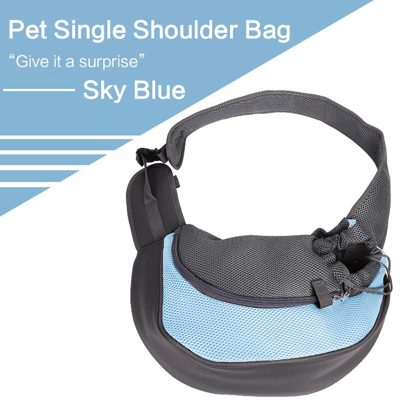 Backpack Carrier for Dogs Chihuahua Handbags Puppy Dogs Bag Carrying Pet Single Shoulder Bag Breathable Mesh Pet Carrier Dog Cat: Sky Blue / 25 x 29 x37 cm