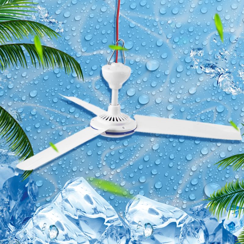 12V-85V 19.6" 6W Ceiling Fan Air Cooling Adjustable Speed Hanging Fan for Bed Home Camping Outdoor Tent Barbecue Picnic