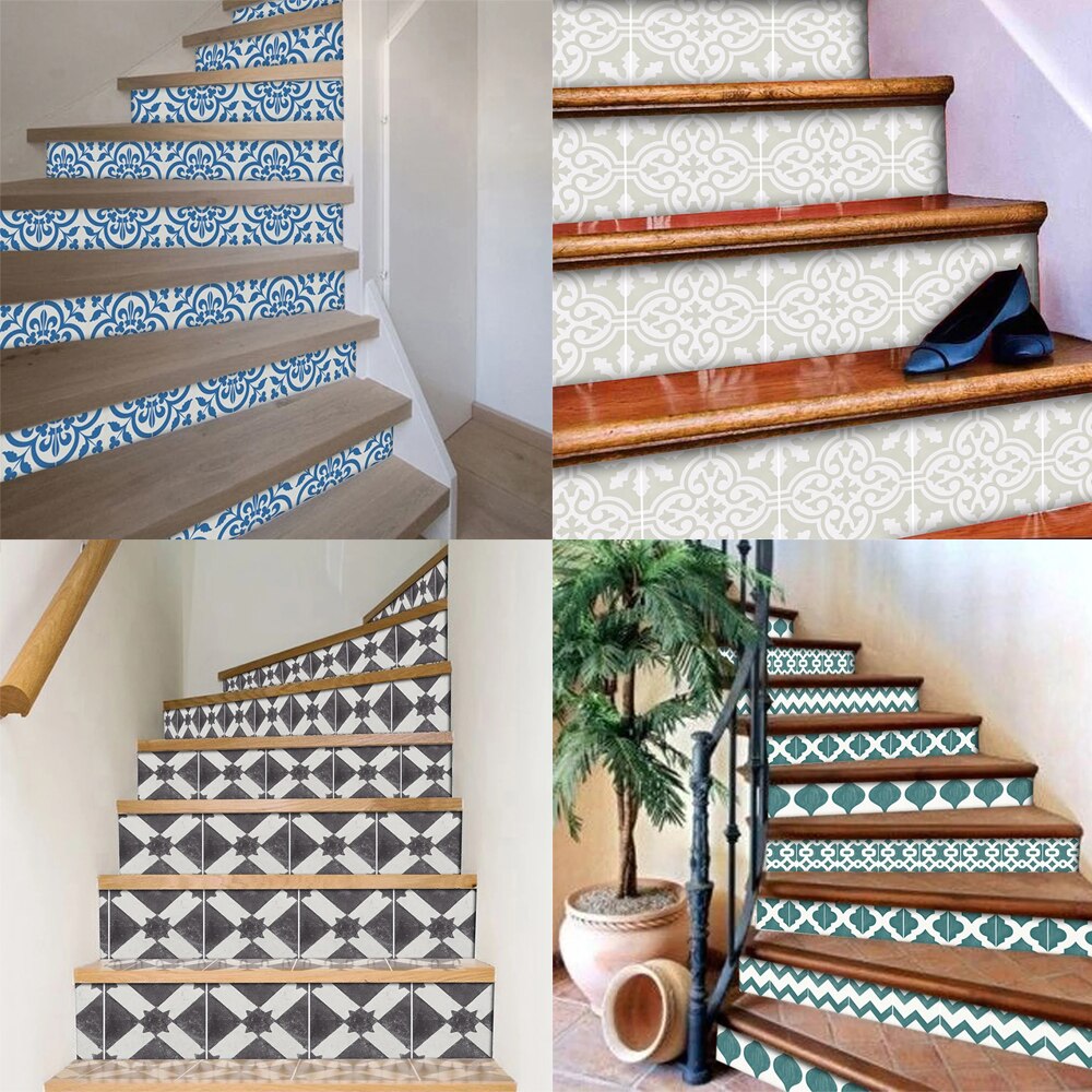 Tile Stairs Stickers Waterproof Non-slip Floor Sticker Home Renovation Poster Thick Stairway Renew Furniture Adhesive