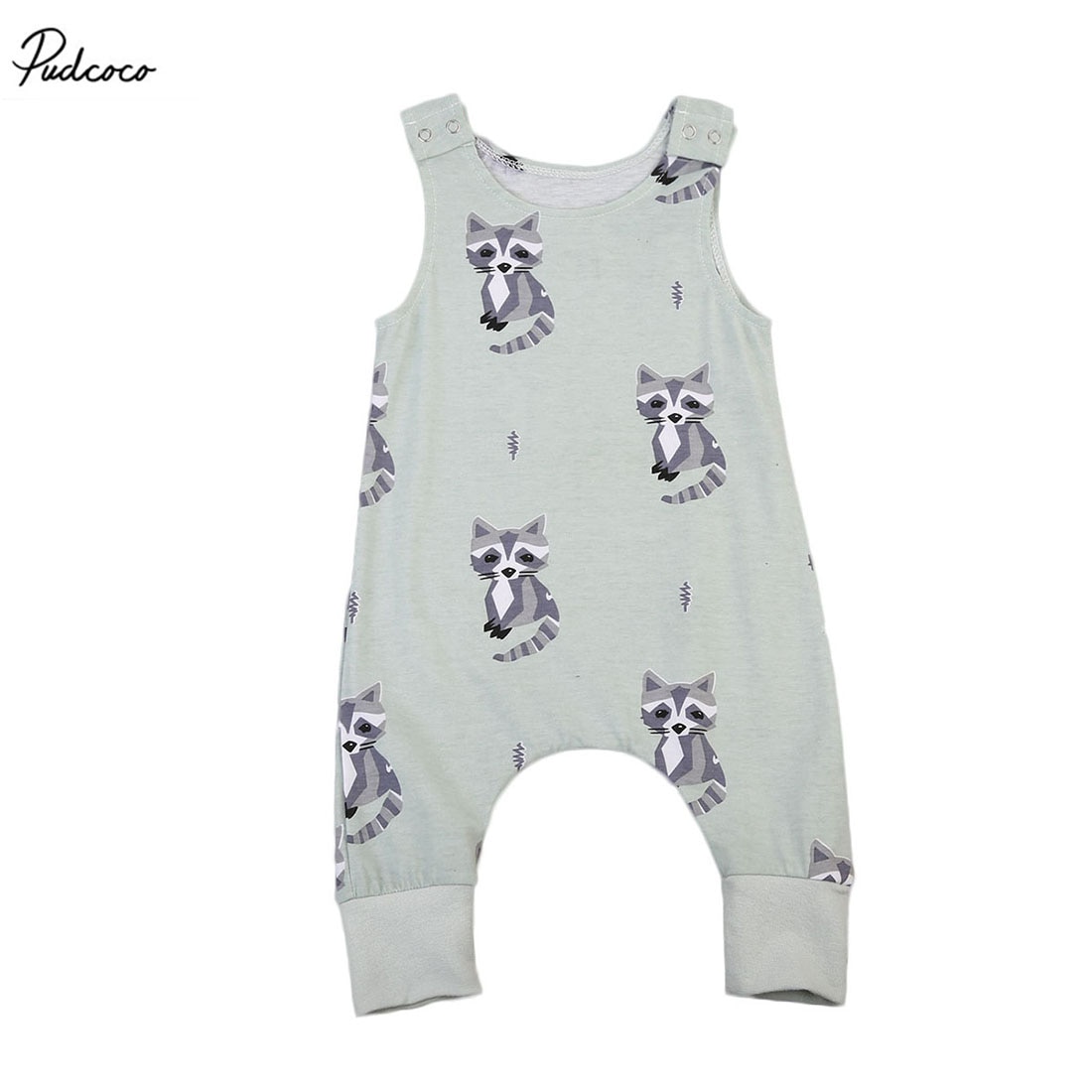 Baby Summer Clothing Toddler Baby Boy Girl Cartoon Romper Sleeveless Fox Animals Print Jumpsuit Outfits Clothes Tops