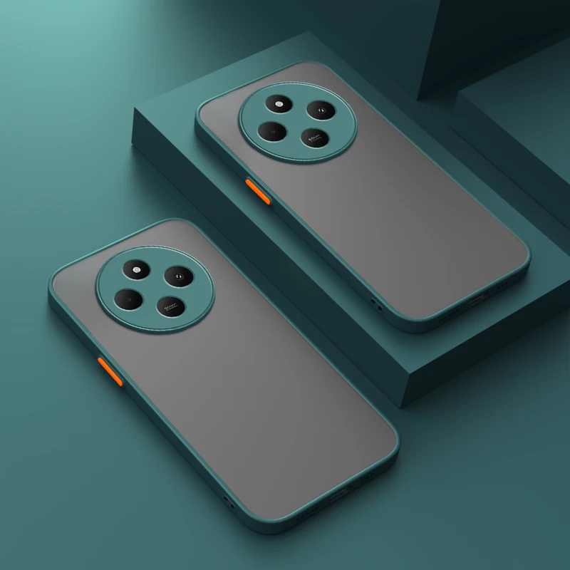 Für Redmi 14C 4G Fall Stoßfest Rüstung Matte 14R 5G Xiaomi kleine Poco C75 Xiaomi stoßstange silikon telefon abdeckung C75 coque fundas: Leinwand / Blau