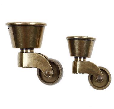2 delar hjuldiameter :28mm antika brons vintage europeiska möbelhjul mute remskiva