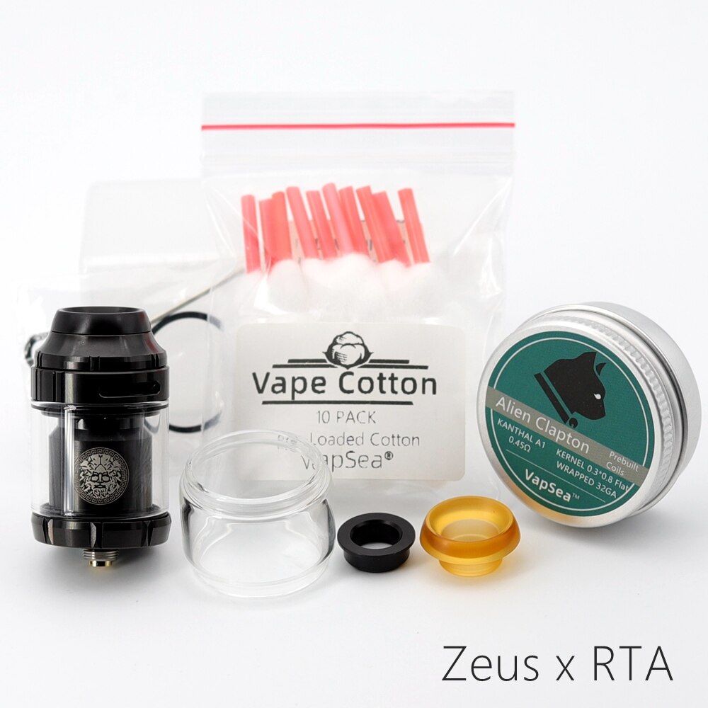 25mm Zeus X RTA 3.5ml 4.5ml Base Zeus x mesh RTA tank Deck Electronic cigarette Mods Dual Coil Vape Tank RTA Vaper atomizer: Black  Zeus X-Kit