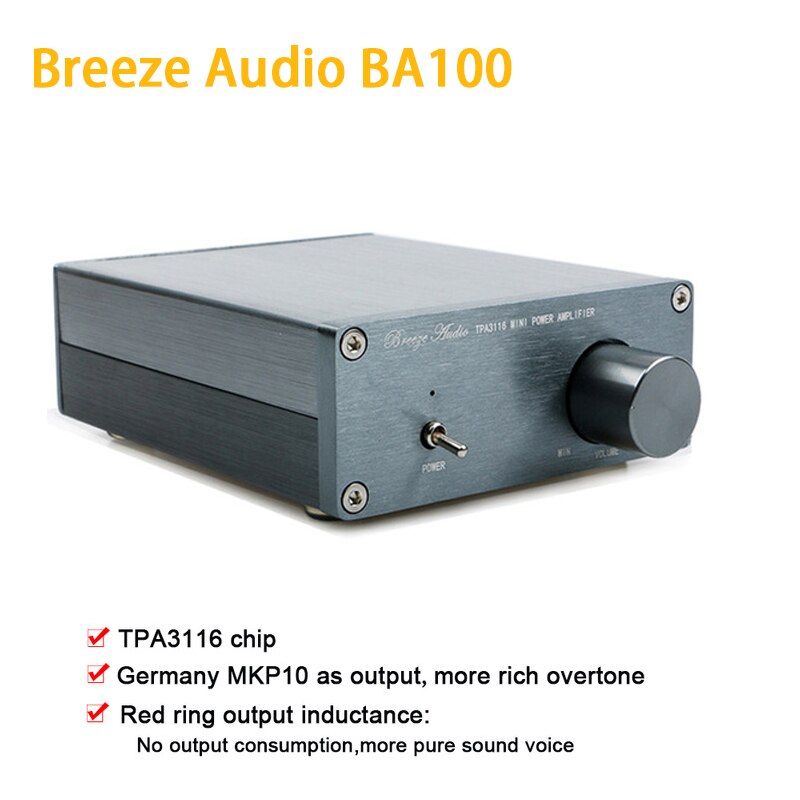 Breeze Audio BA100 TAP3116 Versterker Audio Klasse D Versterkers NE5532P Stereo Versterker 50W + 50W Amp
