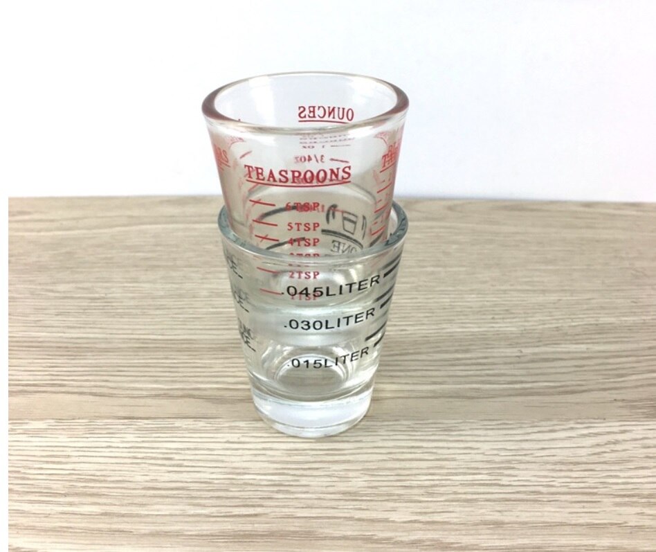 1Pc 45/60/90Ml Espresso Glas Met Kalibratie Koffie Cup Verdikte Glas Mini 1Oz Meten cups Shot Glas Wijn Bril