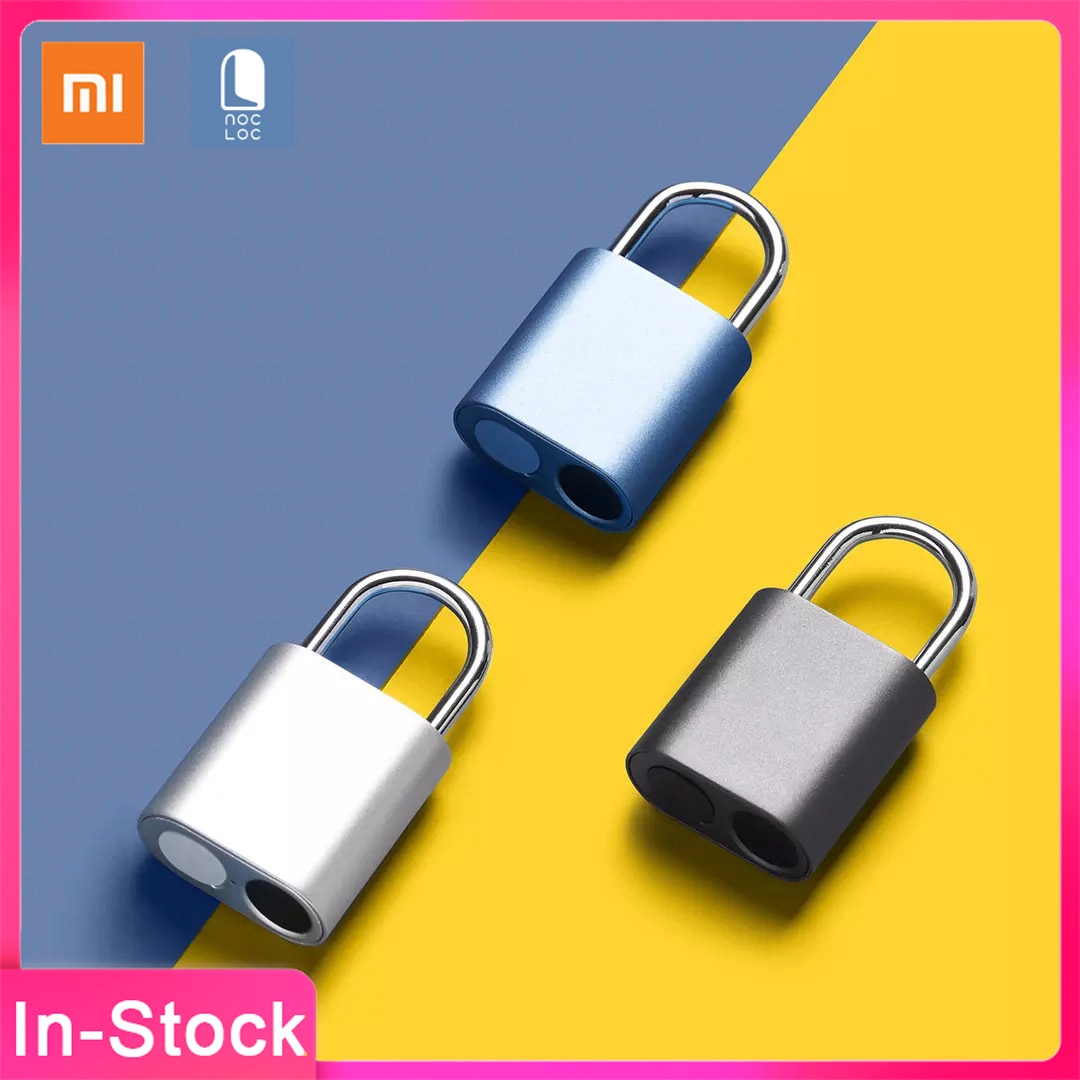 XIAOMI Noc Loc Smart Fingerprint Padlock USB Rechargeable IPX7 Waterproof Mini Portable Intelligent Lock Finger Print Unlock