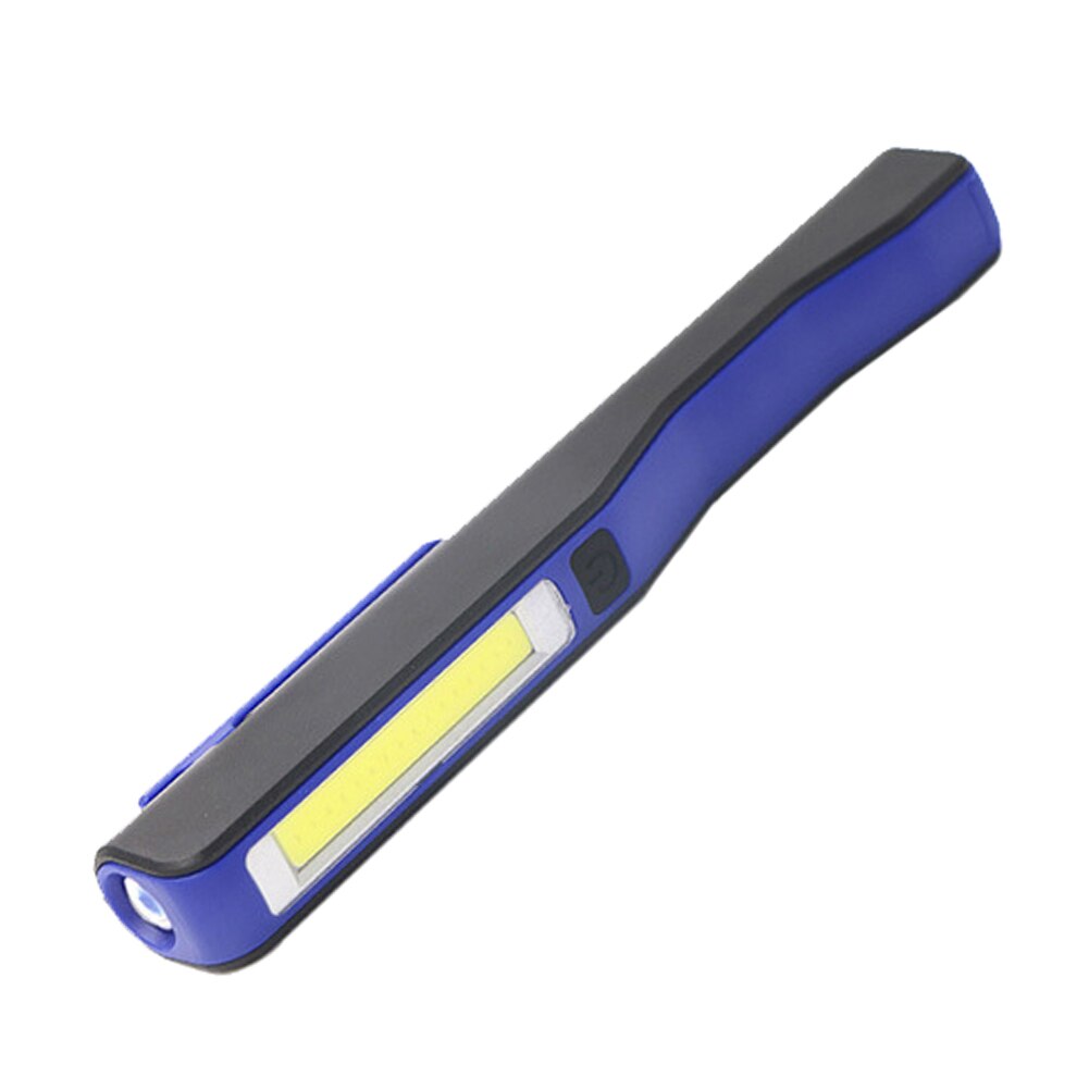 Draagbare Pen Vorm Cob Led Zaklamp Usb Oplaadbare Magnetische Werk Licht Lamp: Blauw