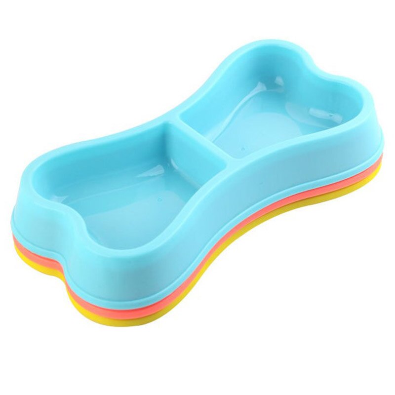 2 stuks plastic hondenbakken, botvormige hondenvoerbak in snoepkleur, milieuvriendelijke dubbele voerbak, hondenbak, voerbak voor huisdieren