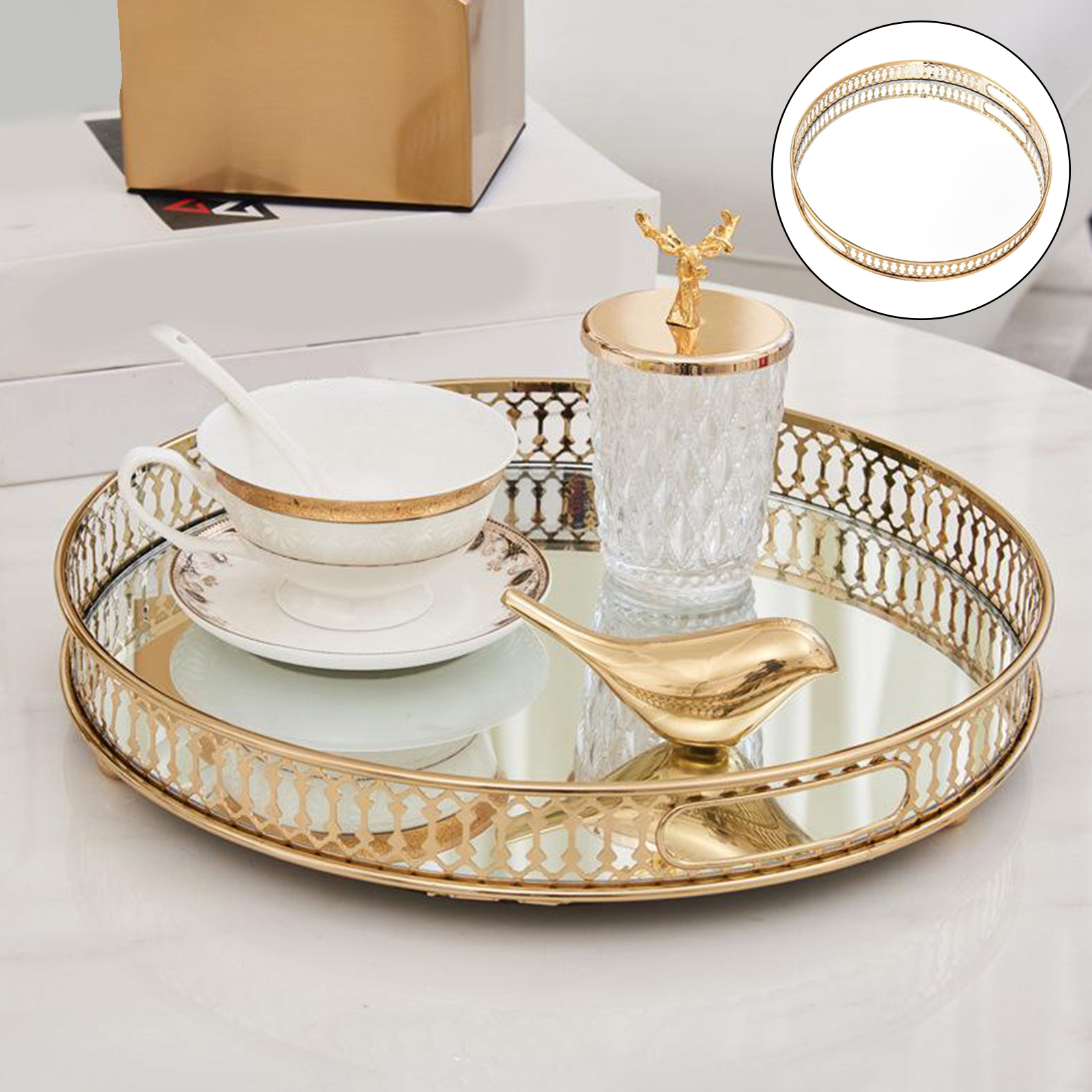 Vassoio rotondo in Rattan intrecciato frutta colazione bevande