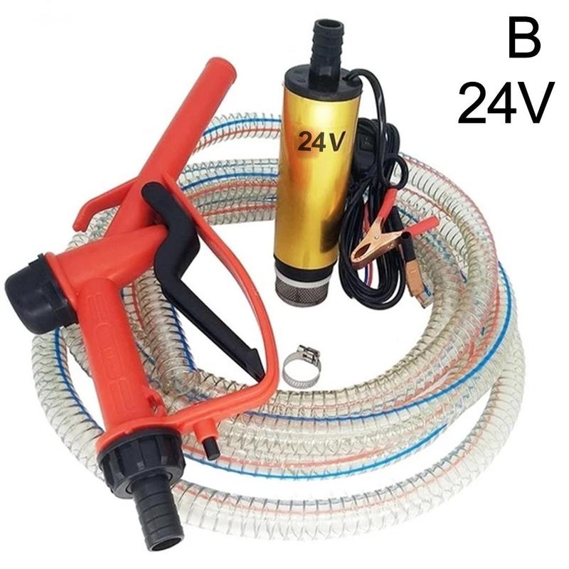 Portable Electric Fuel Pump Oil Pumping 60W With 5M Wire Micro Submersible Pump 12V 24 Volt Submersible Oil Pumping Water: 24V
