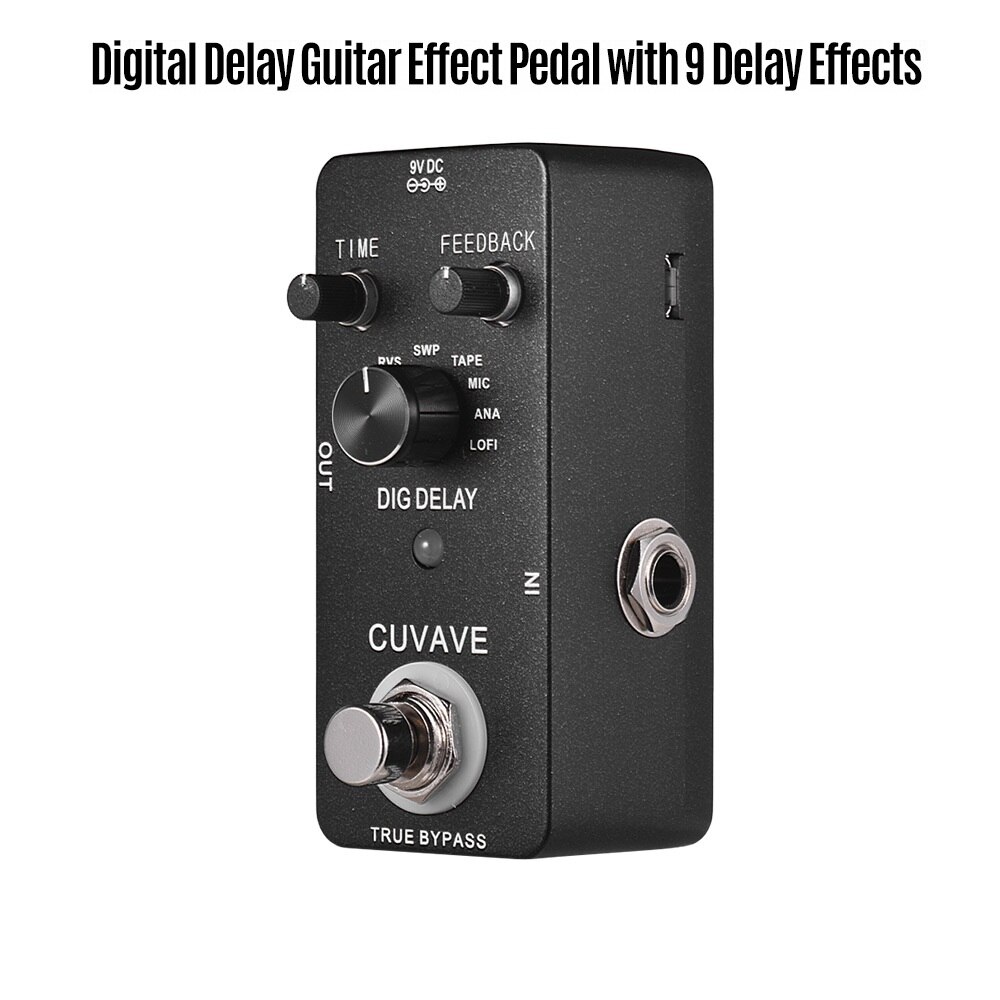Serie gitaar effectpedaal 8 effecten gitaarpedaal true bypass volledig metalen shell gitaar onderdelen & accessoires: Digitale vertraging