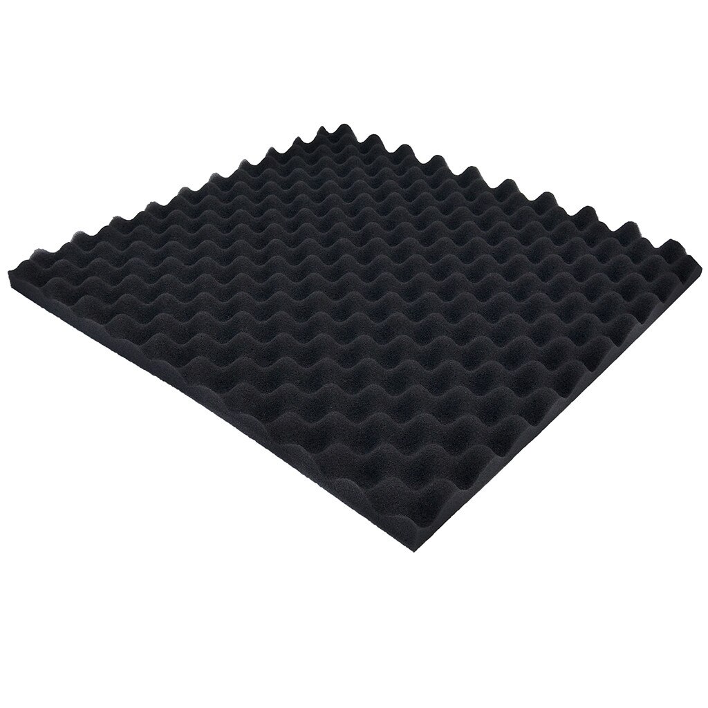 Panel aislante de sonido de espuma acústica, esponja de absorción de sonido para estudio KTV, Panel de tratamiento de espuma acústica: black 