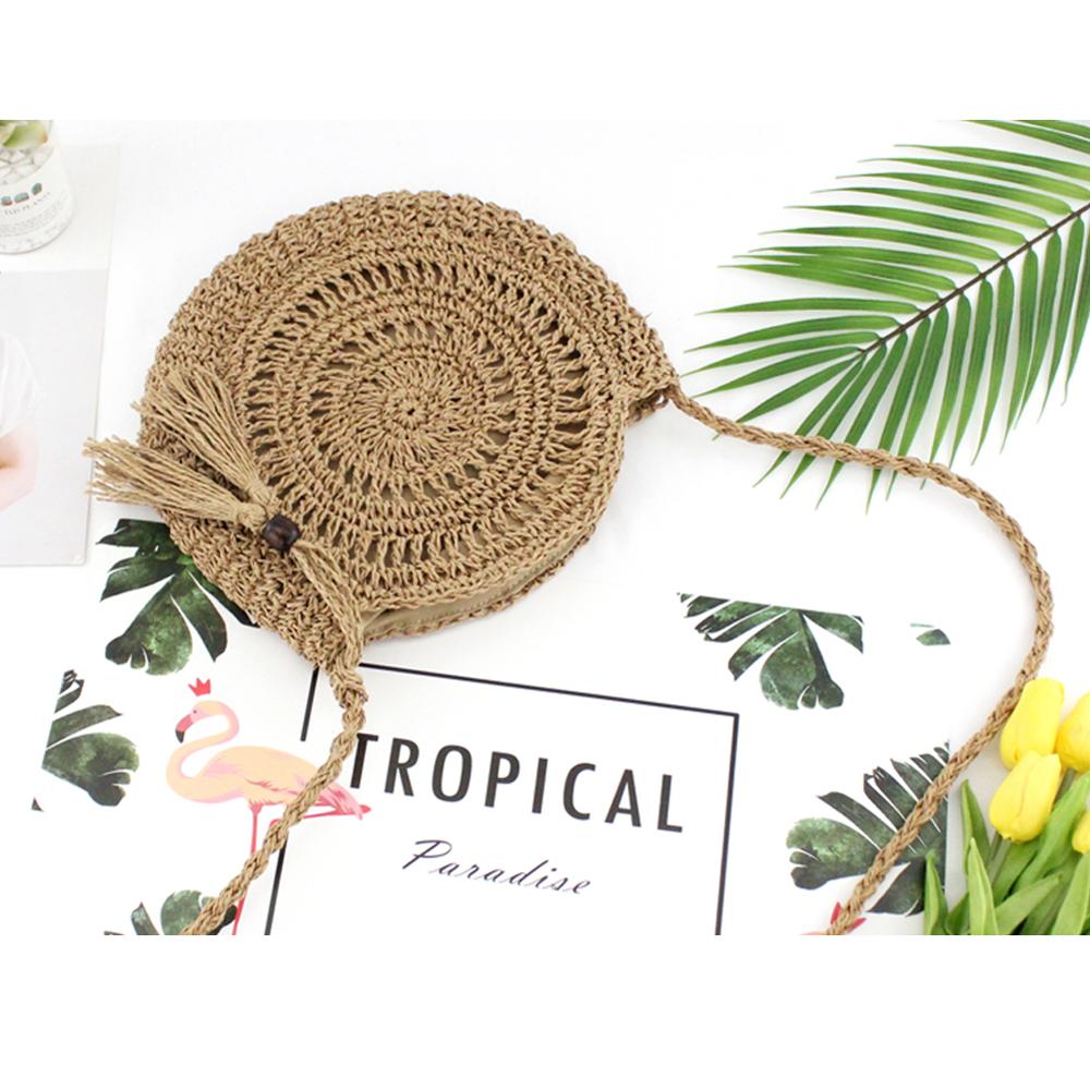 Vrouwen Strozak Geweven Handtas Portemonnee Crossbody Boho Strand Zomer Zakken: C