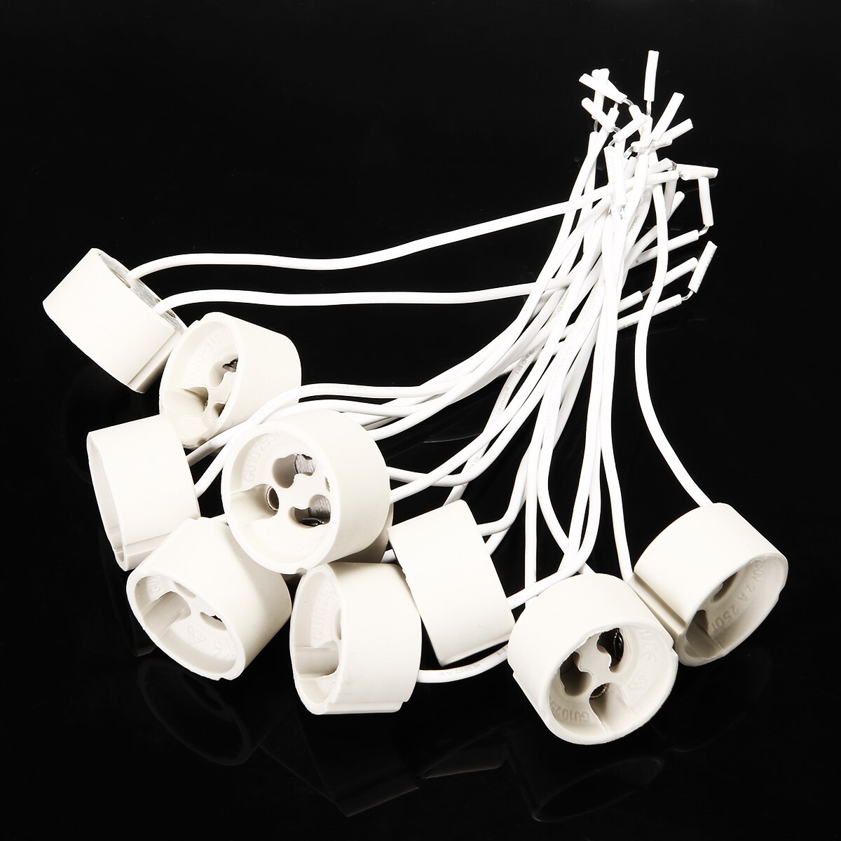 10pcs LED Strip Connector GU10 Keramische Socket Houder Lamp Halogeen Lamp Wire Connector Fitting Base Voor Verlichting Accessoires