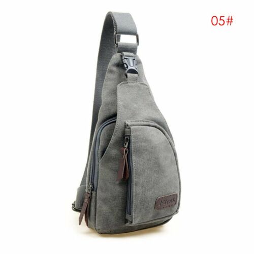 Menn kvinner vintage lerret lær satchel skulder slynge liten bryst veske pakke reise fotturer sport skulder ryggsekk cross body