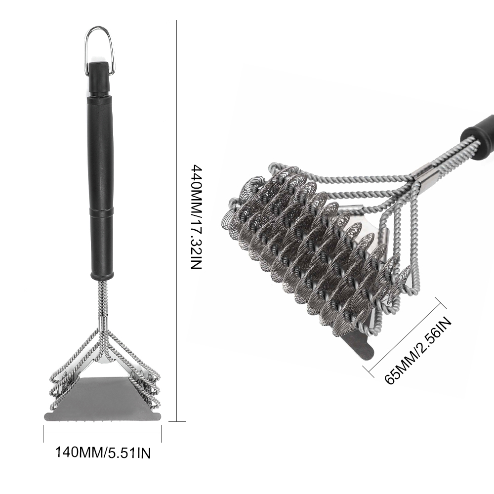 Grill Brush Bristle Free - Safe Grill Cleaning with No Wire Bristles - Heavy Duty Stainless Steel Coils and Scraper