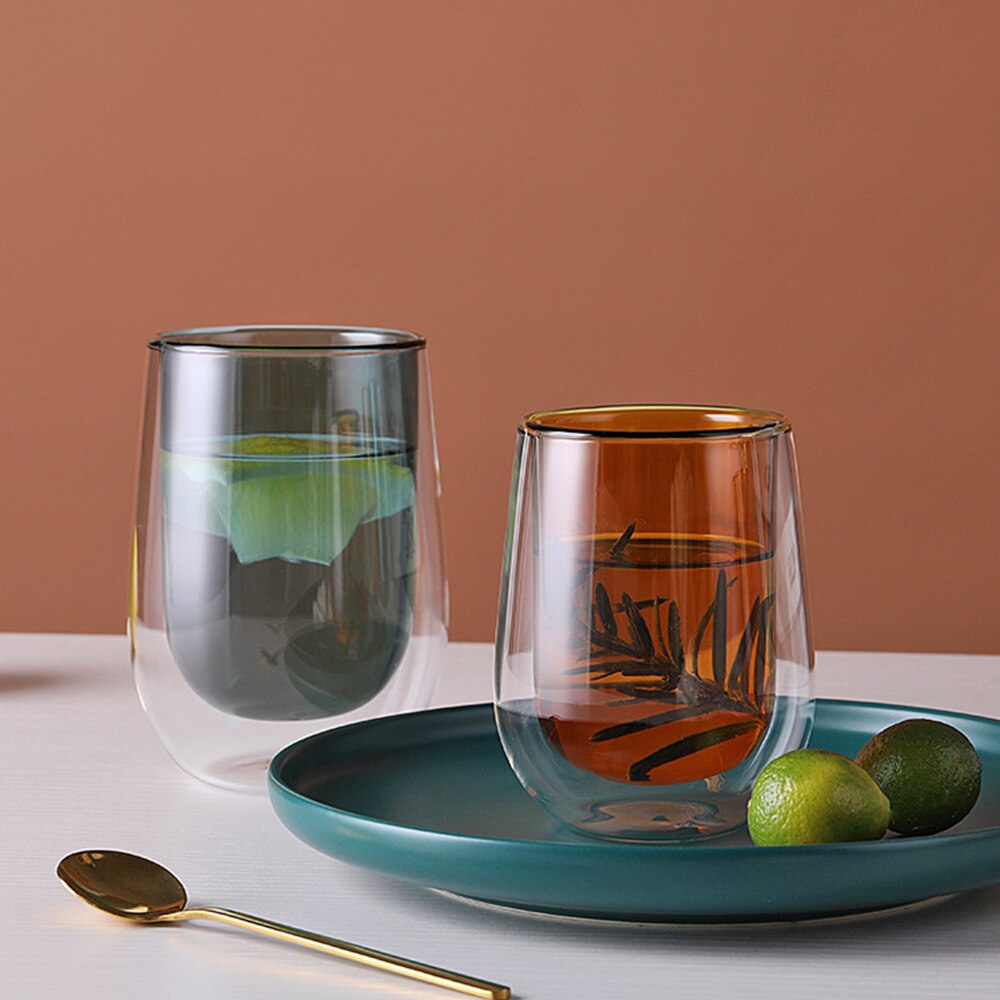 Transparent glas kopp kaffekannor behållare borosilikat färg glas kopp middag