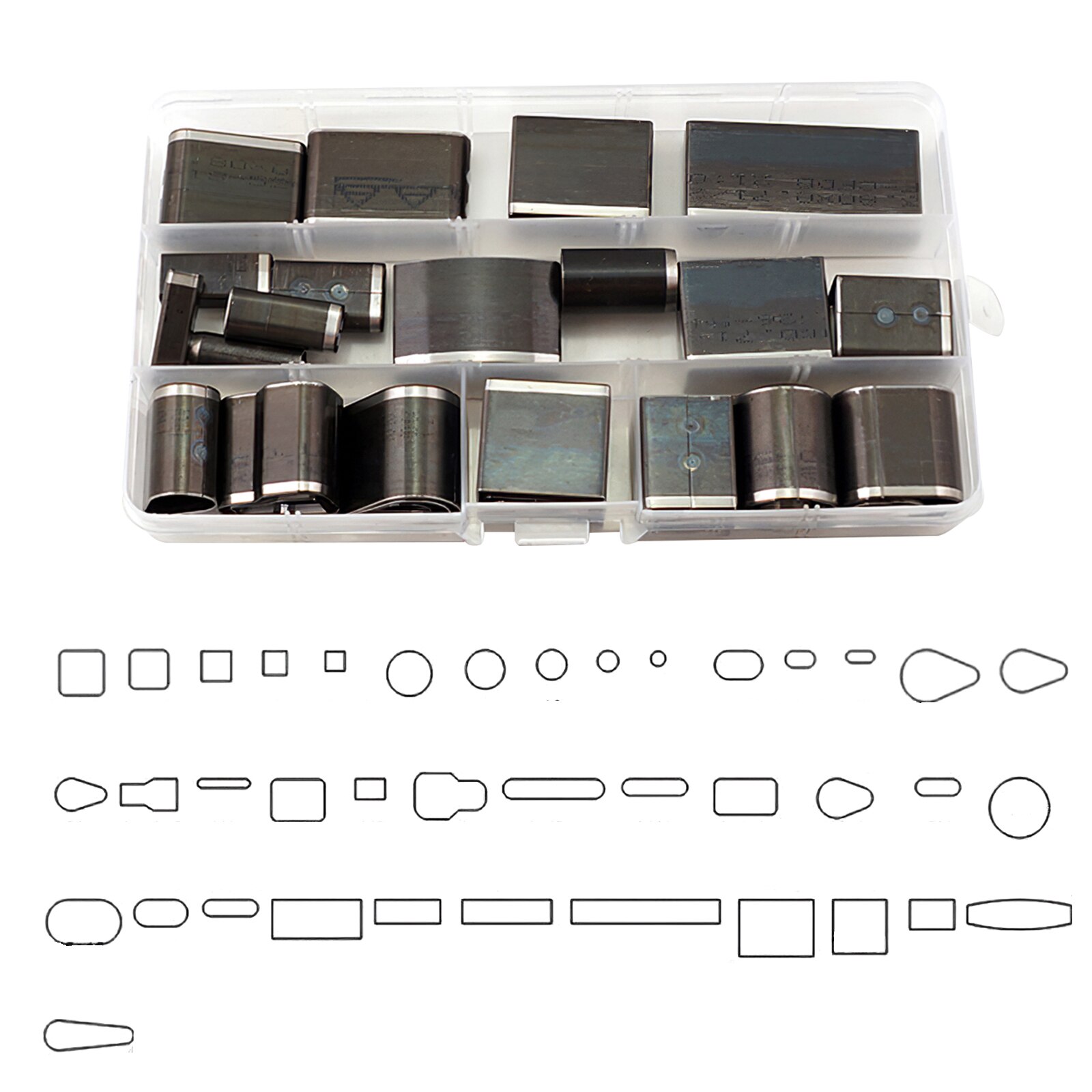 39/52/55Pcs Leather Hole Hollow Cutter Punch Sets Metal Hole Shape Punches Handmade Leather Craft DIY Tool For Phone Holster: 39pcs