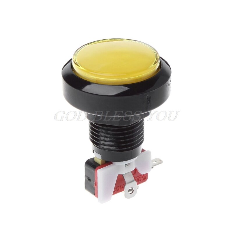 bouton d'arcade poussoir 45mm 12V puissance LED allumé rond Micro commutateur distributeur automatique directe: Yellow