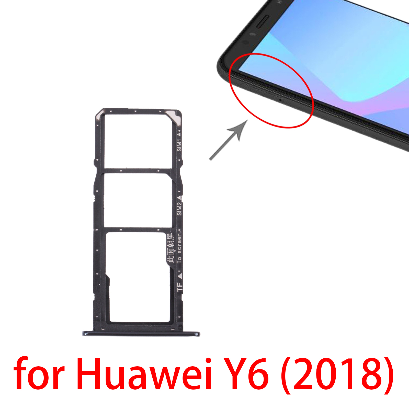 SIM Card Tray + SIM Card Tray + Micro SD Card Tray for Huawei Y6 )