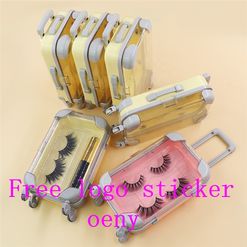 cute suitcase luggage eyelash packaging for mink lashes