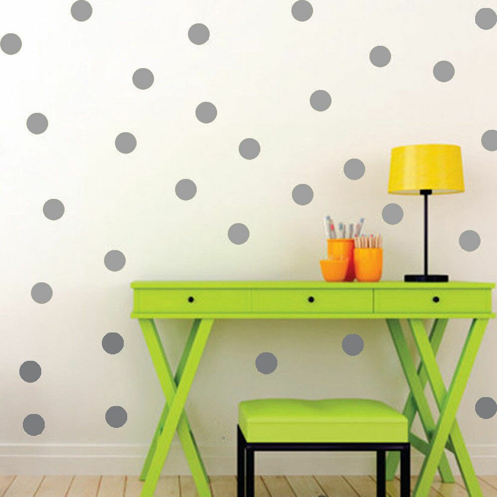 Sparadrap mural doré à pois, 126, décoration pour pépinière de fille: GRIS