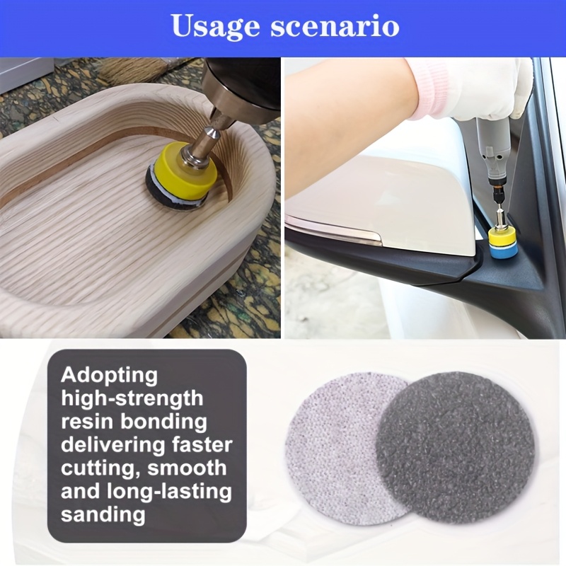 1 cm våt- och torrslipskivor 191 st kardborreband 25mm st stödrondeller med 3mm skaft för polering och slipning av metallbilar