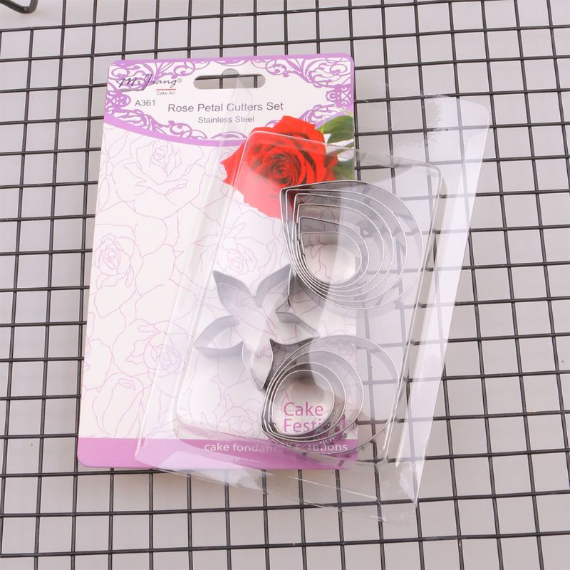 11pcs Gum Paste Flower Mold Austin Rose Petal Calyx Leaf Cutter Set Sugar Craft PXPC