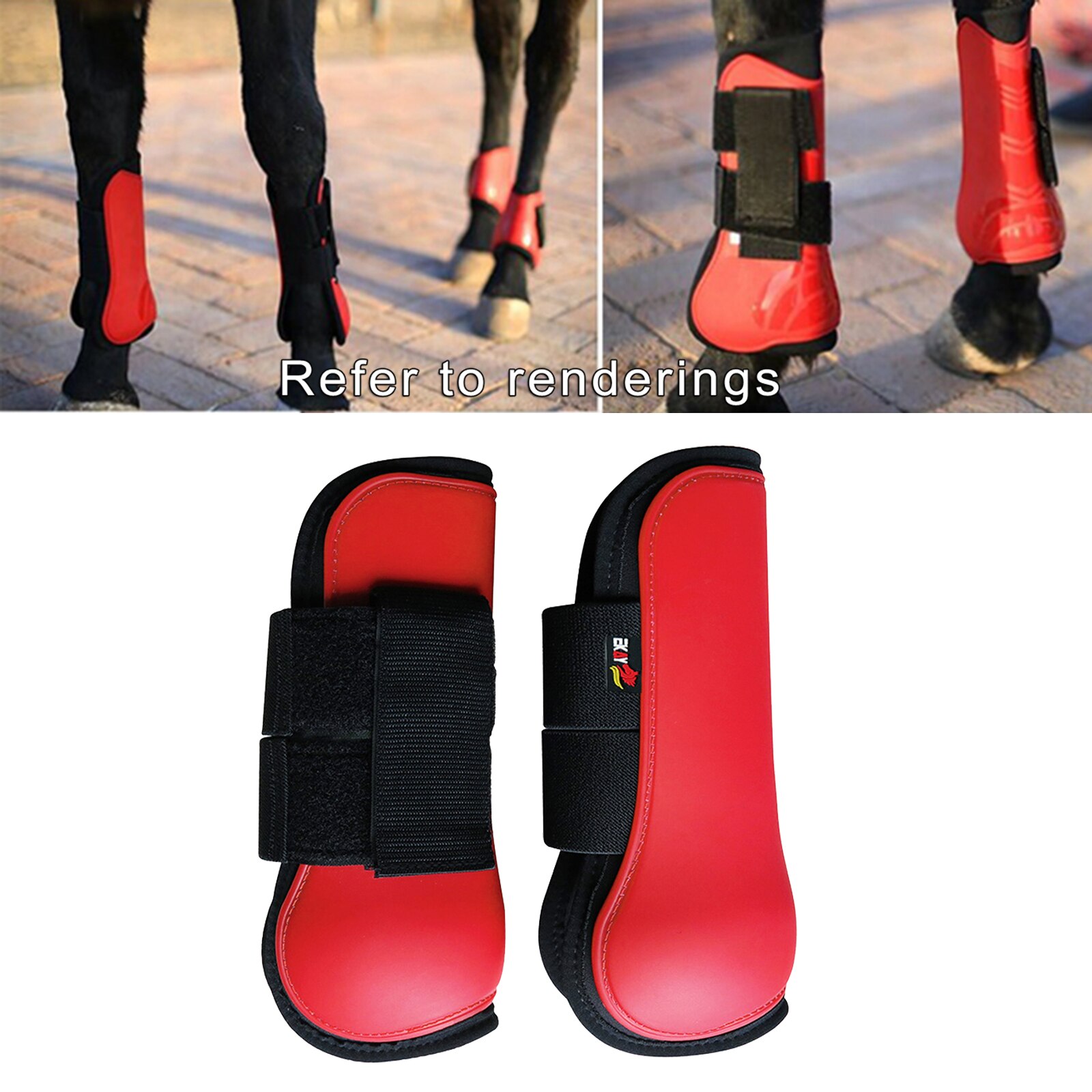Equestrian Horse Leg Tendon Boots Exercise Adjustable PU Leather Guard