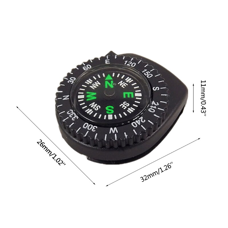 5pcs Mini Portable Compass Watch Band Slip Navigation Compass Wrist Camp Navigation Compass Watch Strap