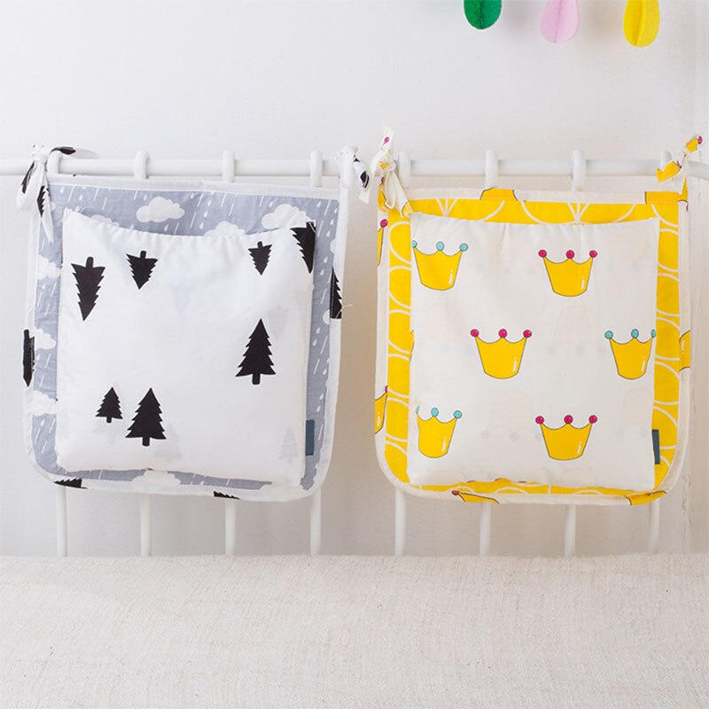 Baby Bumper Infant Crib Bumper Cartoon Elephant Baby Bed Hanging Bag Storage For Strollers Diaper Changing Bag