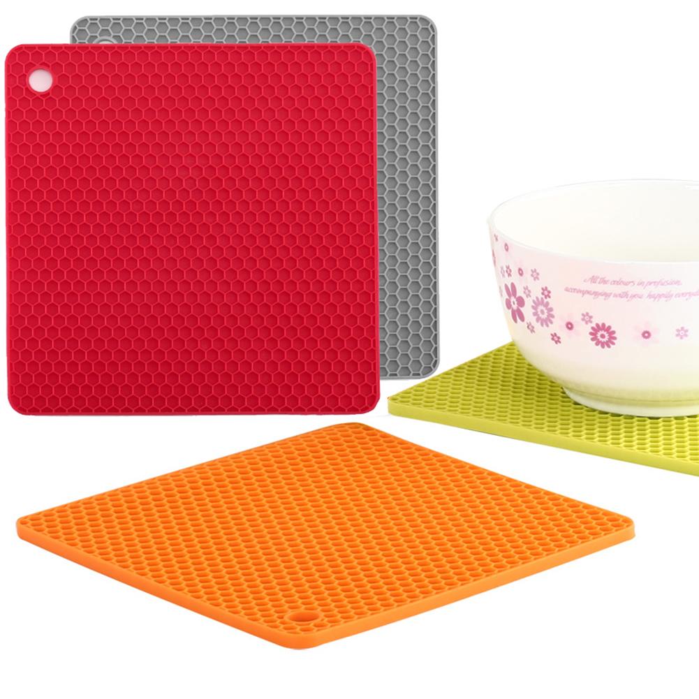tapis de Table à manger carré en nid d'abeille en Silicone résistant à la chaleur