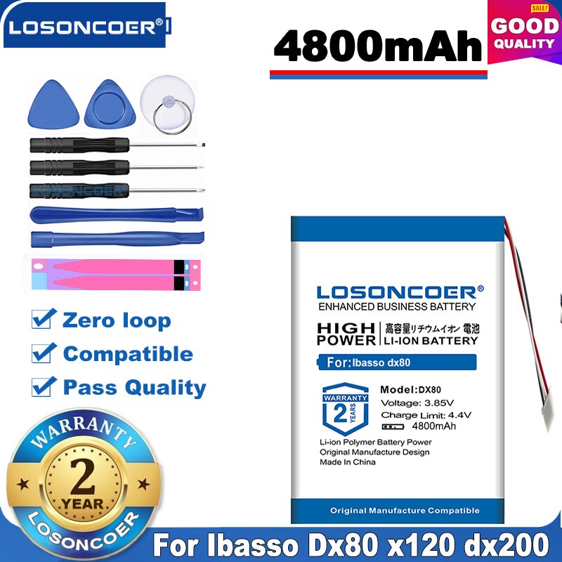 LOSONCOER-batería 100% Original, 4800mAh, para Ibasso DX80 X120 DX120