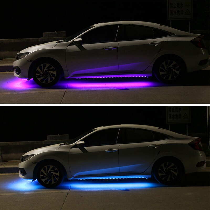12V Auto Flexibele Strip Verlichting Auto Led Rgb Onder Chassis Decoratieve Lamp Auto Underbody System Sfeer Licht Auto Accessoires