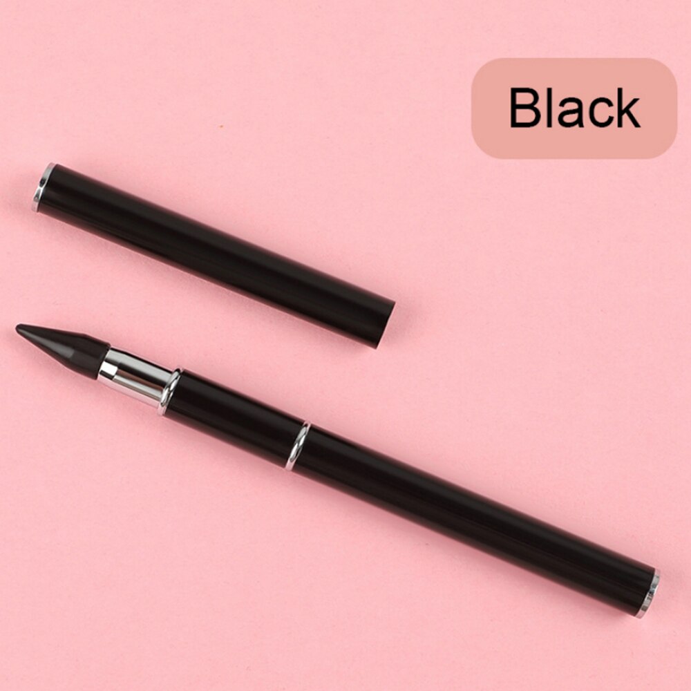 Pluma pulidora para uñas, lápiz para cera de uñas de doble punta, lápiz para cera, herramienta artística para manicura: black