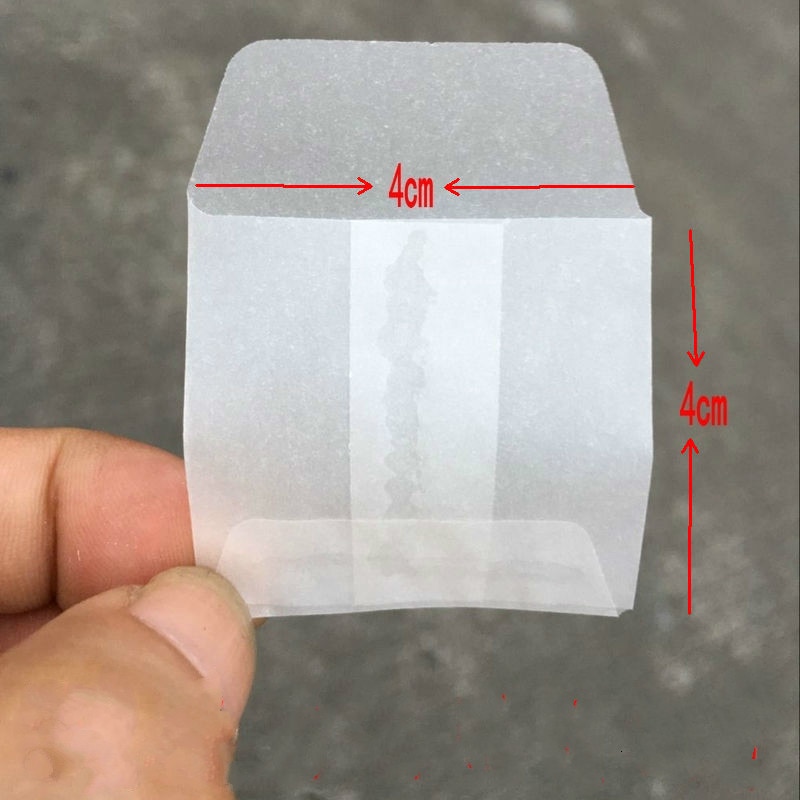 100 Stks/partij 4 Cm 5.5 Cm 11 Cm Boter Papieren Zak Doorschijnend Papier Zakken Wafer Optics Lens Sack Zaad Optics experiment Pakket Zakken