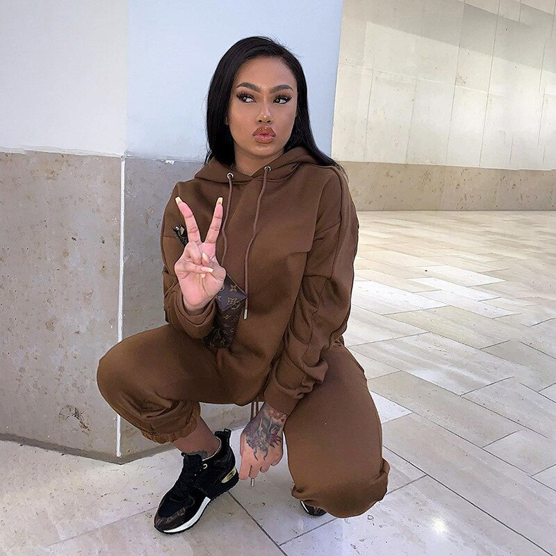 Winter Mode Outfits Voor Vrouwen Trainingspak Hoodies Sweatshirt En Joggingbroek Casual Sport 2 Delige Set Trainingspakken