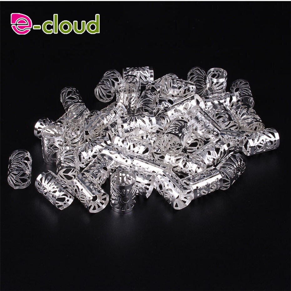100pcs/Lot Hair Rings Dreadlock Beads Gold Silver Color Hair Bead for Dreadlocks Hair Rings Braiding Hole Micro Ring