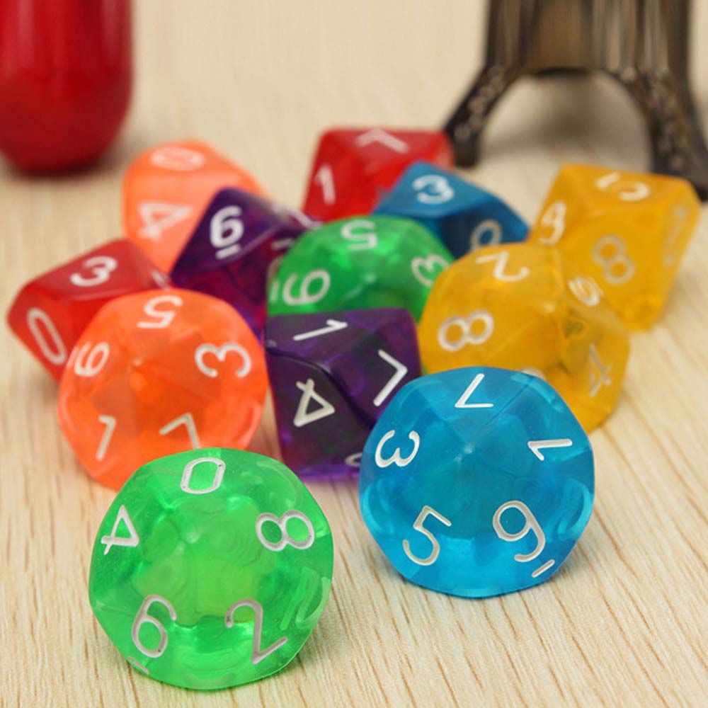 Lot de 10 dés à 10 faces pour jeux de rôle, idéal pour les amateurs de jeux de société