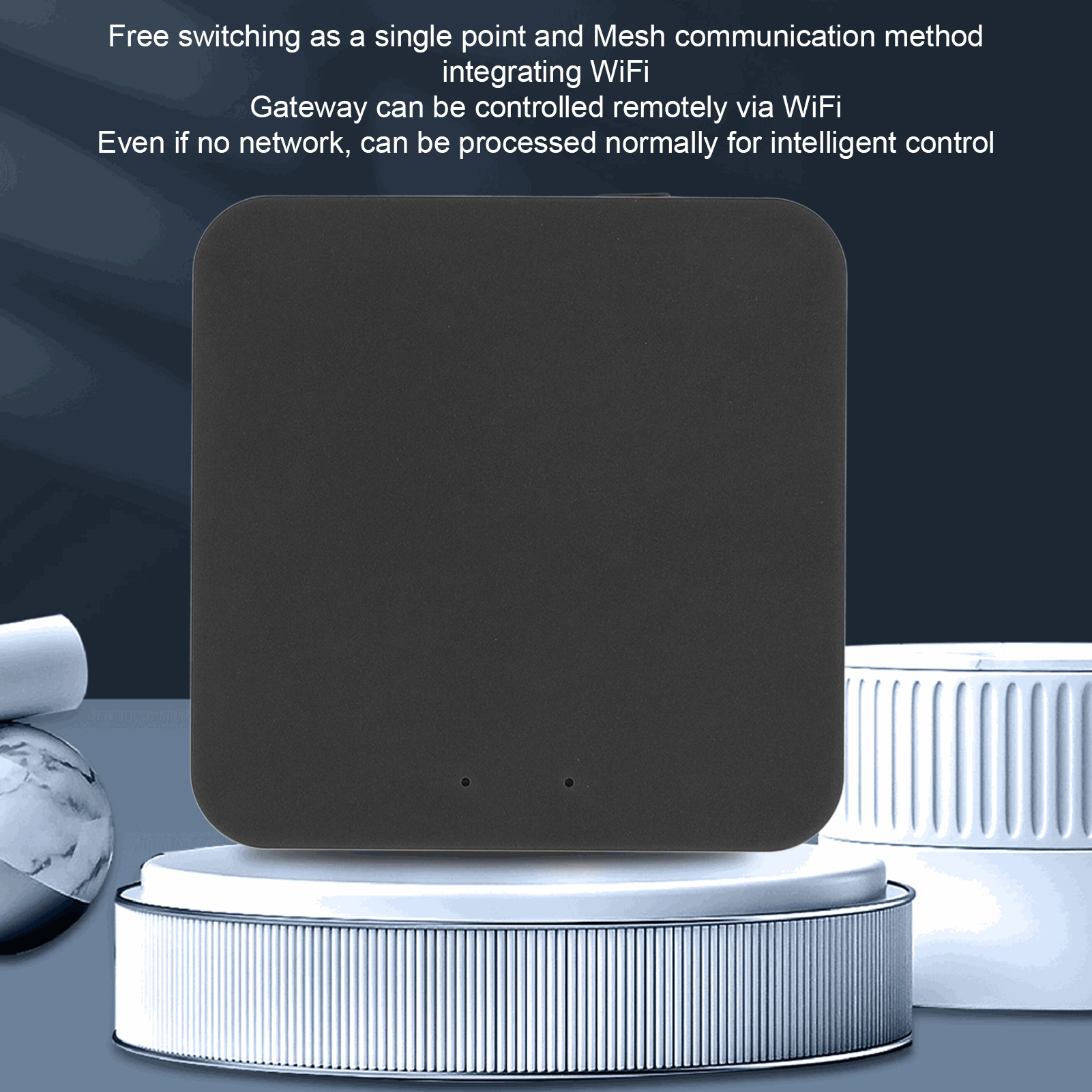 Bluetooth-Gateway, kabelloser Hub für Tuya App, Fernbedienung, Sprachsteuerung, Schloss, kompatibel mit Google Home, Schwarz
