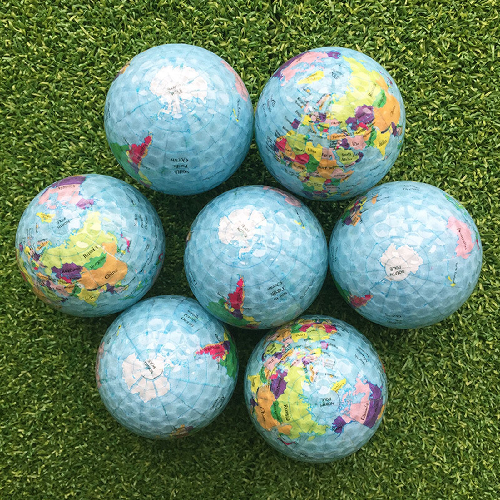 Globe Map Print Earth Golf Balls Indoor Outdoor Beginner Practice Training Tool Golf Practice Ball World Collection Globe