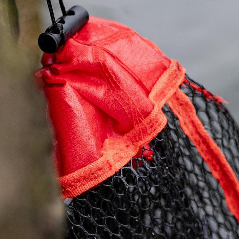 Floating Fish Basket Fishing Bait Mesh Fish Cage Fishing Tools Floating Drawstring Fishing Basket Fish Keeper Net Portable