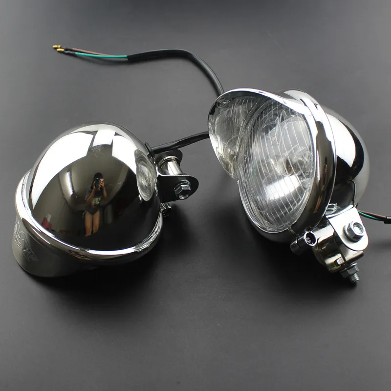 12v Motorcycle Bulb Spot Light Headlight Fog Driving Lamp Custom Chopper Cafe Racer Old School Bobber Touring Dirt bike