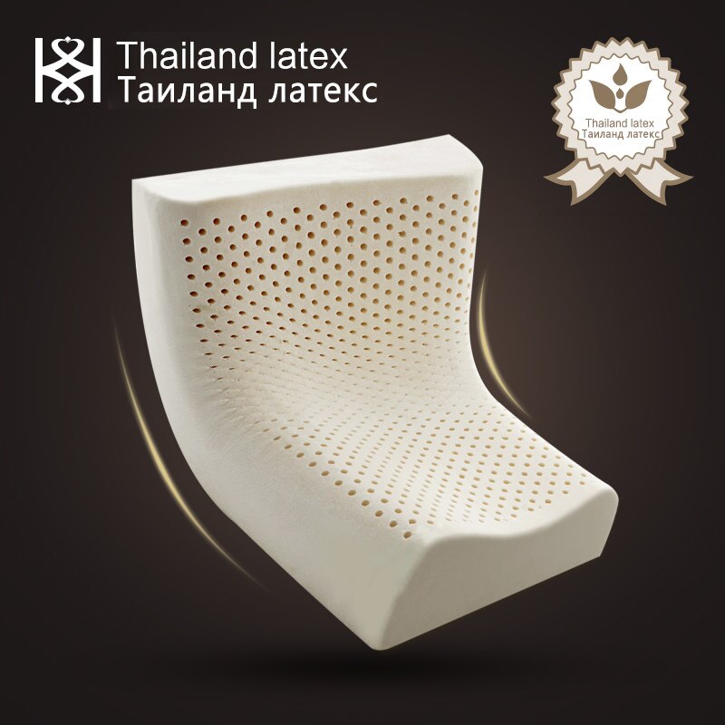 Thailand naturlig latex seng cervikal ortopædisk pude 60 x 40 x 12 x 10cm sove sengetøj bølgekurve formet hukommelse skum puder