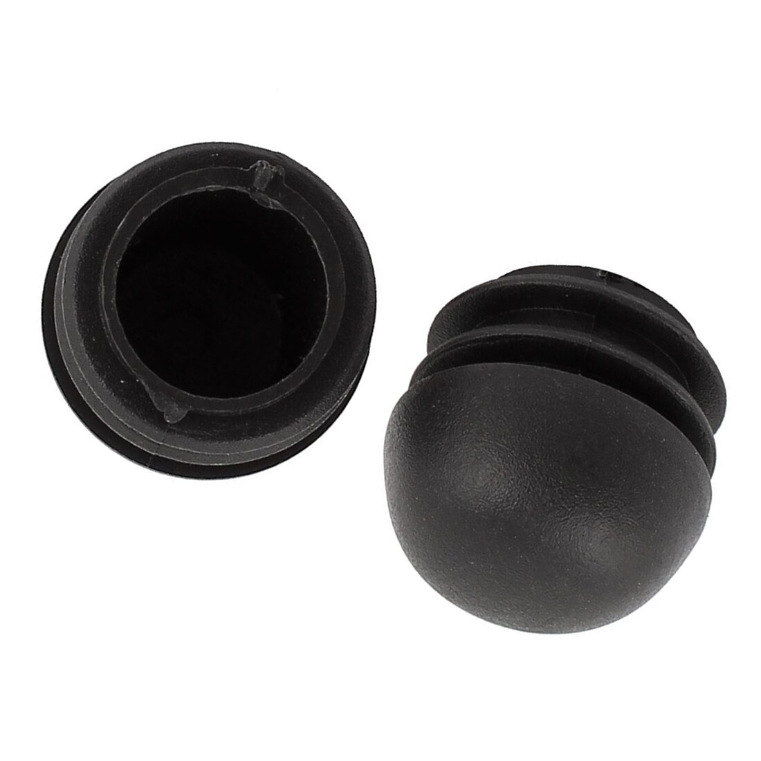 ! 2 Pcs 25mm Dia Plastic Round Tube Inserts End Blanking Caps Black