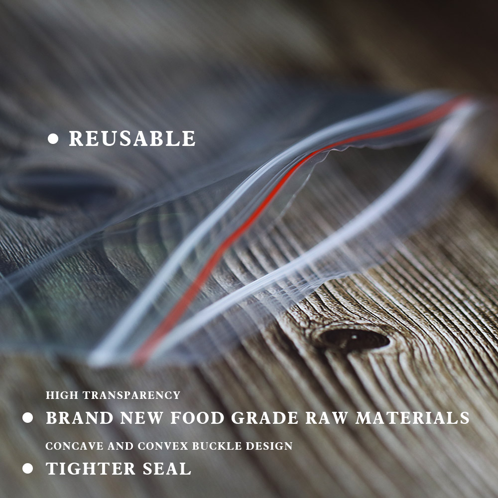 100 stks/pak Self Seal Doorzichtige Plastic Zak Hersluitbare Zip Lock Zakken Voedsel Opslag Pakket Vacuüm Verse Organiseren Zak voor Thuis Leveranties