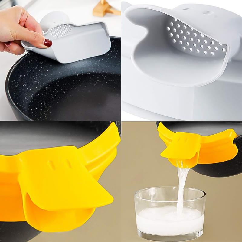 Pico de pato sopa vertedor tolva para líquidos Anti-derrame Slip On Pour sopa Caño embudo para ollas sartenes cuencos y tarros de accesorios de cocina