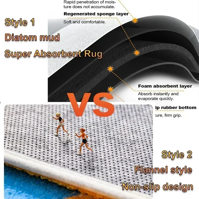 Alfombra de baño con patrón 3d de flores, alfombrilla antideslizante superabsorbente para cocina y baño, almohadilla de barro para pies, decoración de habitación del hogar, alfombras de entrada